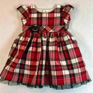 Carter’s Dress Baby Girl Party Christmas 6 months Lined Red/White/Black Plaid